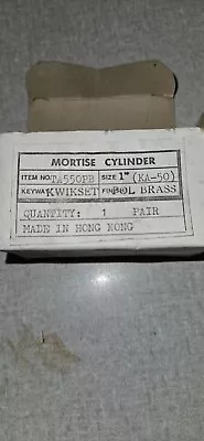 Lot Of 2 Mortise Cylinders Kwikset  Size 1 Inch Polished Brass Unused & Keys • $10