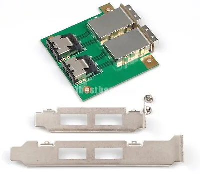 SFF-8087 To 2 Port External HD SAS SFF-8088 PCI Mini SAS Card Adapter Board • $20.40