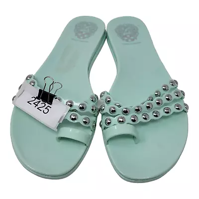 Vince Camuto Womens Edolyn Flat Sandals Blue Toe Ring Studded Strappy 7 • $30