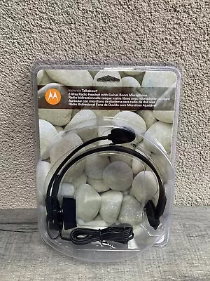 New Sealed Motorola Talk About Black Ear Headband Headset With Swivel Microphone • $14.40