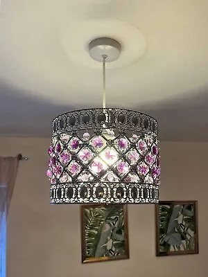 Sparkly Effect Moda Gem Light Shades Ceiling Pendant With Beads Universal Fit • £24.95