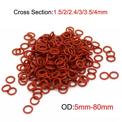 £1.54 • Buy Red Silicone Rubber O Rings Metric Food Grade 1.5/2/2.4/3/3.5/4mm Cross Section