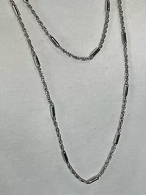 VTG Vendome Silver Tone Necklace Chain Link Lobster Clasp 54” Extra Long • $13.50