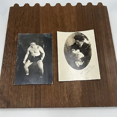 Vintage Family Photos 1900's Wrestling Brother Baby Curly Cabinet Cards • $20