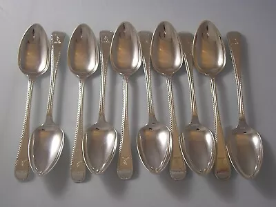 R Gray George III Set 10 Edinburgh 1814 Silver Dessert Spoons 400 Grams SEQUAMUR • £299.99