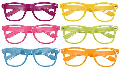 Clear Lens Novelty Glasses Nerd Geek Fancy Dress Costume Accessory Mens Ladies • £6.99