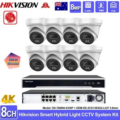 Hikvision 12MP 8CH CCTV Systems 8MP Smart Hybrid Light ColorVu IR IP Camera Lot • $153.67