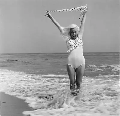 Actress Mamie Van Doren Poses At The Beach In LA 1956 OLD PHOTO 10 • $9