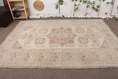 Turkish Rugs Oriental Rug 6.3x8.1 Ft Large Rug Kitchen Rugs Vintage Rug • $597.60