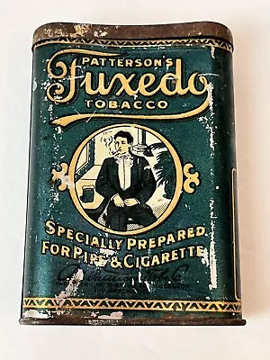 Vintage Patterson's Tuxedo Pocket Tobacco Tin Can Empty (Curved) • $24