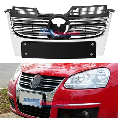 $86.95 • Buy Chrome Front Bumper Radiator Center Grille For VW Jetta MK5 Sedan 2006-2010 US