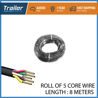 8M X 5 Core Wire Cable Trailer Cable Automotive Boat Caravan Truck Coil V90 PVC • $20.89