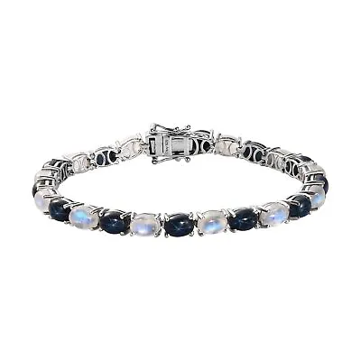 $515.35 • Buy 925 Silver Natural Blue Star Sapphire Tennis Bracelet Gift Size 6.50  Ct 23.9