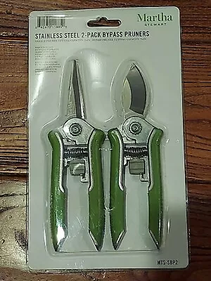 Martha Stewart Micro-Tip Pruning Snips Non-Stick Blades 2 Count Green - NEW • $24.97