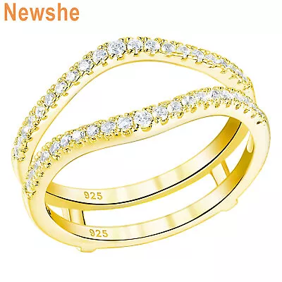 Newshe Yellow Gold Ring Enhancer Wrap Guard For Women Wedding Band Ring Size 8 • $30.99