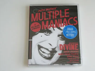 MULTIPLE MANIACS (Blu-ray Criterion Collection) John Waters SIGNATURE STICKER!! • $59.99