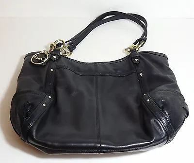 $260 COACH Alexandra Black Leather Exotic Embossed Large Tote Purse Bag 20812 • $44.99