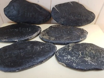 £7 • Buy Garden Herb Markers 6 Stone Herb Markers Large Gisella GRAHAM Parsley THYME ETC