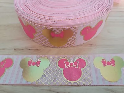 5 Yards 1 1/2  Minnie Mouse Grosgrain Ribbon Hair Bow Supplies. • $5.99