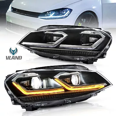 $419 • Buy VLAND Pair LED Headlights For Volkswagen VW Golf MK7.5 2018 2019 2020 2021 US