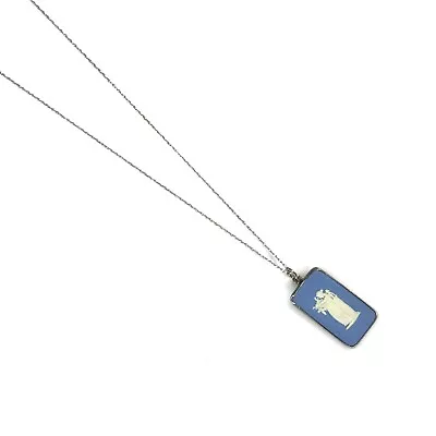 Vintage Sterling Silver Wedgewood Blue Pendant • $9.99