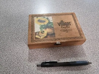 Collectable Empty Vintage Wooden Villiger Cigar Box - Made In Switzerland • $14.99