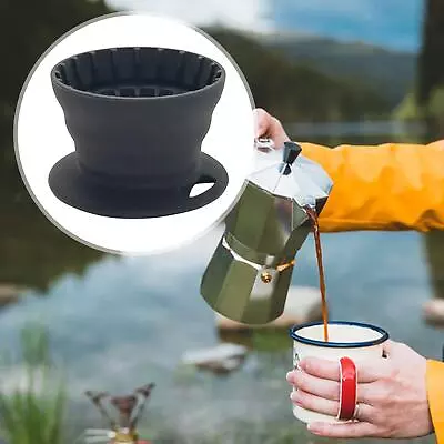 Collapsible Silicone Coffee Dripper Filter Cone For Backpacking Home Travel • £12.68