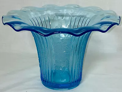 Anchor Hocking MAYFAIR/ OPEN ROSE BLUE * 5 1/2” SWEET PEA VASE* • $64