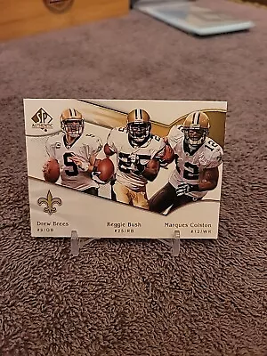 2009 SP Authentic Drew Brees Marques Colston Reggie Bush #195 • $2.99