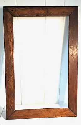 Antique Vtg Mission Art & Crafts Adirondack Solid Oak Frame Fits 20  By 12  • $110