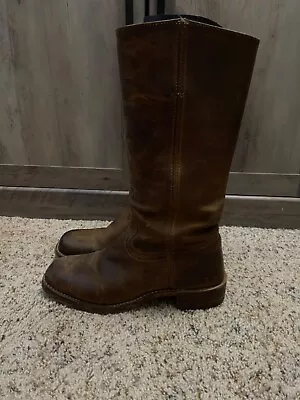Vintage Frye Mid/ Tall Campus Boots Distressed Brown Woman’s Size 8 • $180