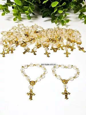 24 Mini Rosary Favors Baptism Wedding  Communion Rosario Recuerdos Bautizo Boda  • $13.99