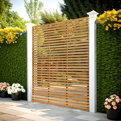 Decorative Privacy Garden Fence Wooden Gate Fencing Border Edging Pinewood Panel • £105.95