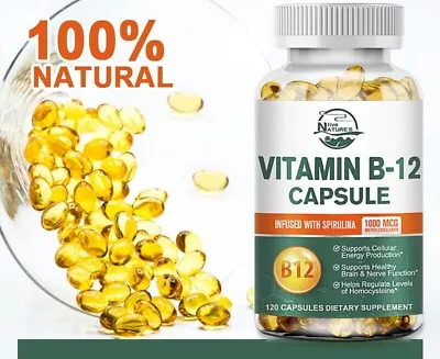 Vitamin B12 Supplment 1000mcg Methylcobalamin & Spirulina For Preventing Anemia • $12.38