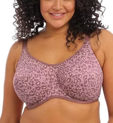 Elomi DUSTY LEOPARD Energise Underwired Sports Bra US 36H UK 36FF • $35.50