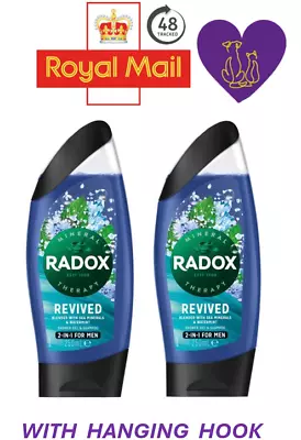 RADOX Therapy Revived Feel Awake 2 In 1 Shower Gel And Shampoo For Men 250ml X 2 • £7.99