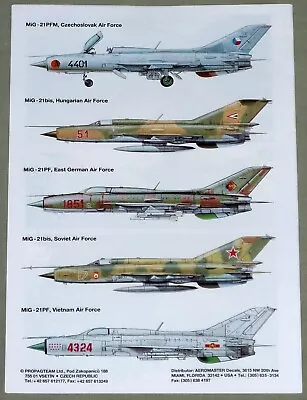 Propagteam Decals 48106 MiG-21PF PFM MF Bis Fishbed Decal Sheet In 1:48 Scale • £8