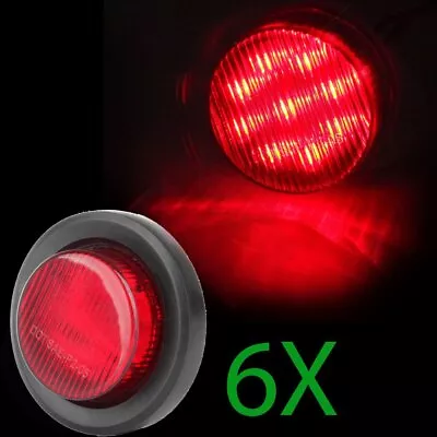 6x 2  9 Led Red Clearance Light Truck Trailer Mount Waterproof Round Side Marker • $21.88