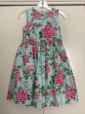 Gymboree Girl’s Dress Size 10 Spring Green Pink Floral Sleeveless Easter EUC • $15