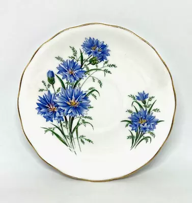 Vintage Tea Saucer Royal Vale  Blue Cornflowers  Replacement- Ridgway 1960's • $12