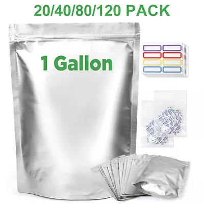 20/40/80/120 Pack Mylar Bags For Food Storage With Oxygen Absorbers 10 Mil Thick • $18.99