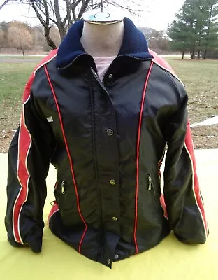 Vintage Yamaha Black/Red Snowmobile Jacket Womens Large Seam Sep • $24.95