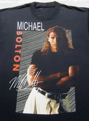 Vintage 1990 Tour Concert Michael Bolton TShirt Unisex Black S-5XL • $16.99