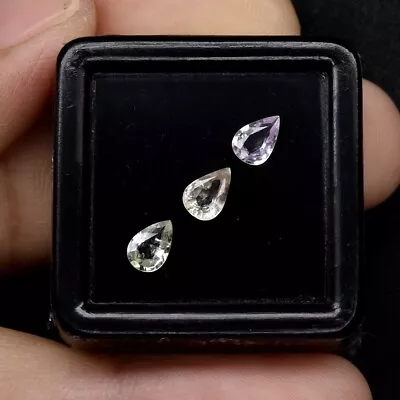 3pcs Lot 1.37ct T.w VS Pear Multi-Color Sapphire Gemstone Madagascar Heated • $0.99