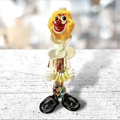 Vintage Murano Art Glass Circus Clown Figurine Hand Blown Italian • $65