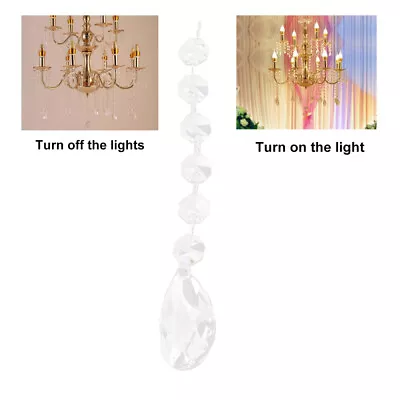  10PCS Crystal Pendant Pendant Lamp Pendant Glass Bead Chain For Home Hotel Bar • £14.49