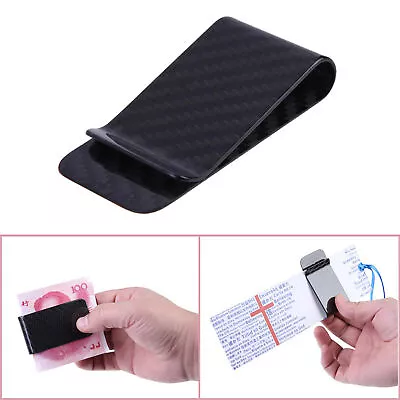 Carbon Fiber Money Clip Holder Business Credit Card Cash Wallet C2Z7 • $12.20