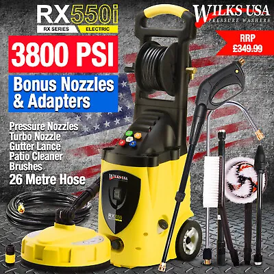 £349.99 • Buy Wilks-USA 3800PSI RX550i Electric Pressure Washer Jet Wash Patio Cleaner 262 BAR