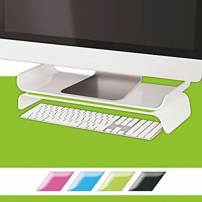 Leitz Ergo WOW Adjustable Monitor Stand Two Height Settings GreenWhite 65040 • $158.59