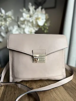 £37 • Buy M&S AUTOGRAPH Nude Leather Clutch Shoulder Crossbody Bag Great Condition
